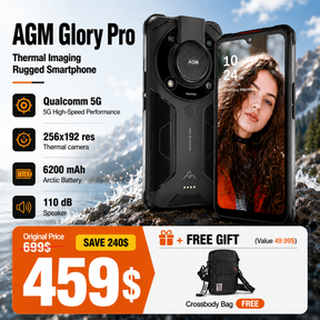 AGM Glory Pro | 5G Unlocked Rugged Smartphone | Top Thermal Camera Resolution: 256 x 192 Refresh Rate: 25 FPS | US Warehouse