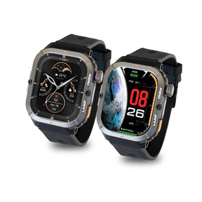 AGM Legion 3 | Smart Watch | AMOLED Display | 500mAh Battery| Bluetooth Call | Heart Rate Monitor | 5ATM Waterproof | LED Flashlight | Square Rugged Sport Watch