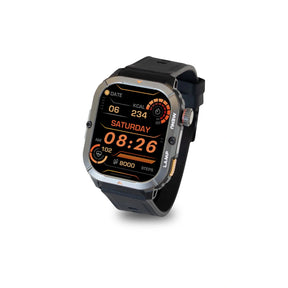 AGM Legion 3 | Smart Watch | AMOLED Display | 500mAh Battery| Bluetooth Call | Heart Rate Monitor | 5ATM Waterproof | LED Flashlight | Square Rugged Sport Watch