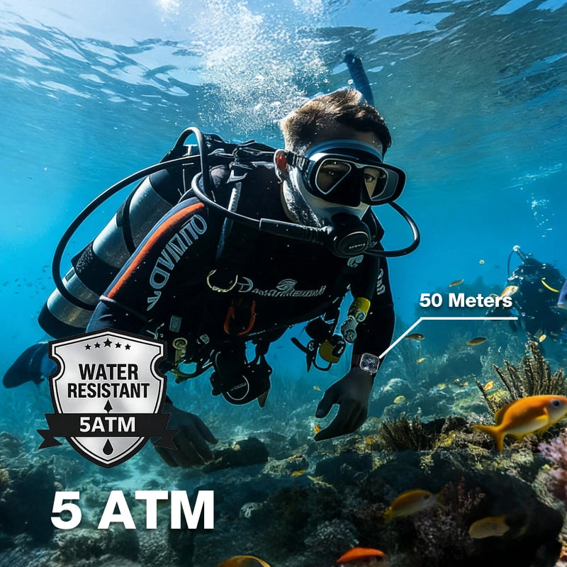 AGM Legion 3 | Smart Watch | AMOLED Display | 500mAh Battery| Bluetooth Call | Heart Rate Monitor | 5ATM Waterproof | LED Flashlight | Square Rugged Sport Watch